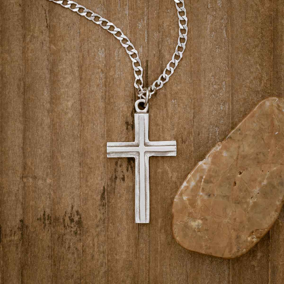 Image of Adopted Cross Necklace [Pewter]