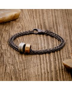 Limitless Bracelet [Black Sterling Wheat Chain]