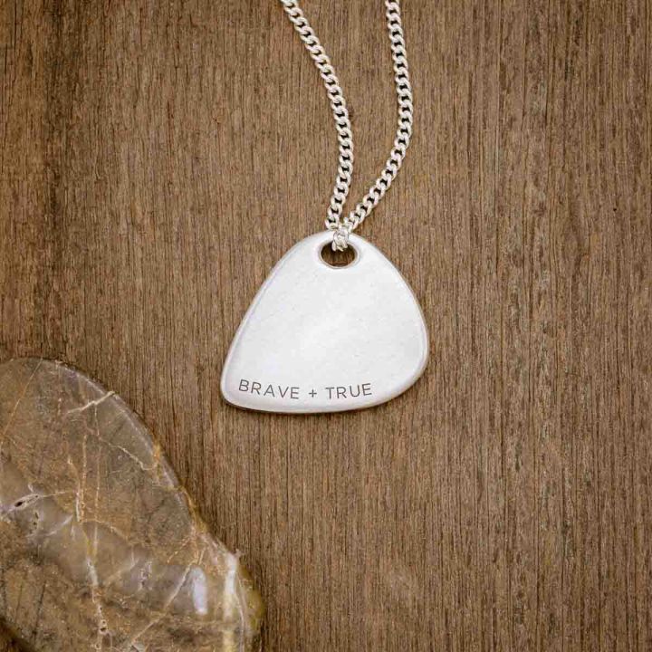 Sterling Silver One Sided Music Measure Necklace 