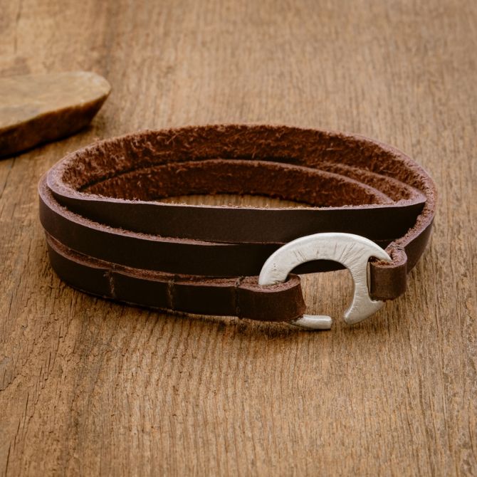 Catcher Leather Bracelet [Sterling Silver]