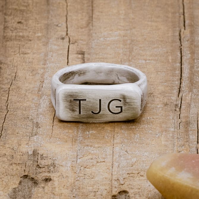 Make Your Mark Silver Signet Ring [Antiqued Sterling Silver]