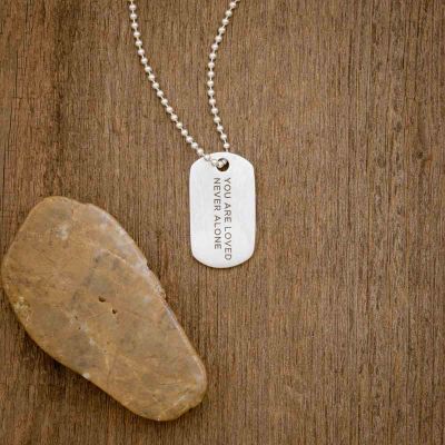 Lasting Bond Dog Tag Necklace Small [Sterling Silver]