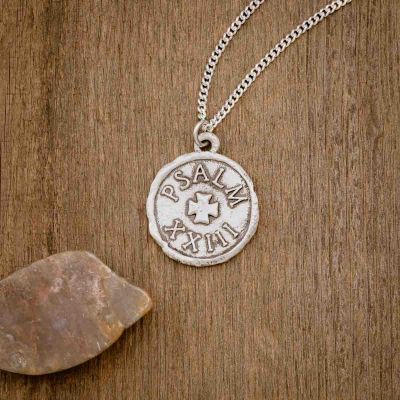 Psalm 23 Coin Necklace [Sterling Silver]