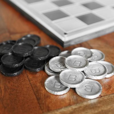 Flying King Checker Pieces [Pewter]