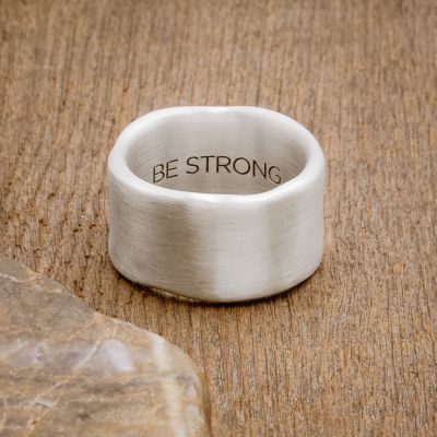 Valor Wide ring handcrafted in sterling silver customizable with a meaningful name, word or date
