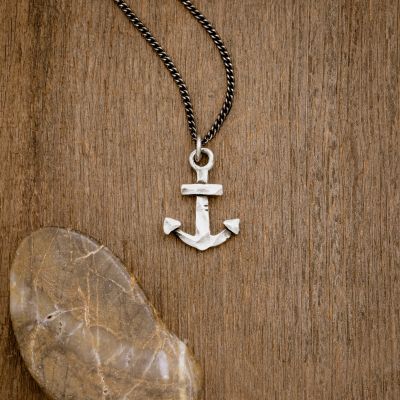 Anchor of my Soul necklace handcrafted in antiqued sterling silver strung on your choice of chain