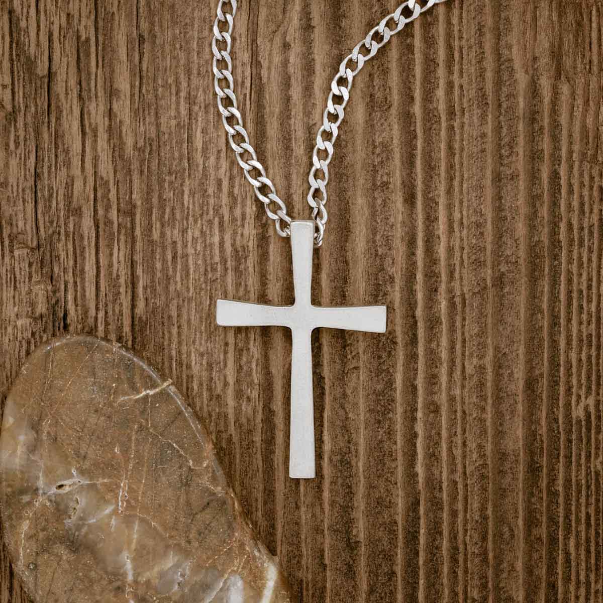 Image of Set Free Cross Necklace [Pewter]